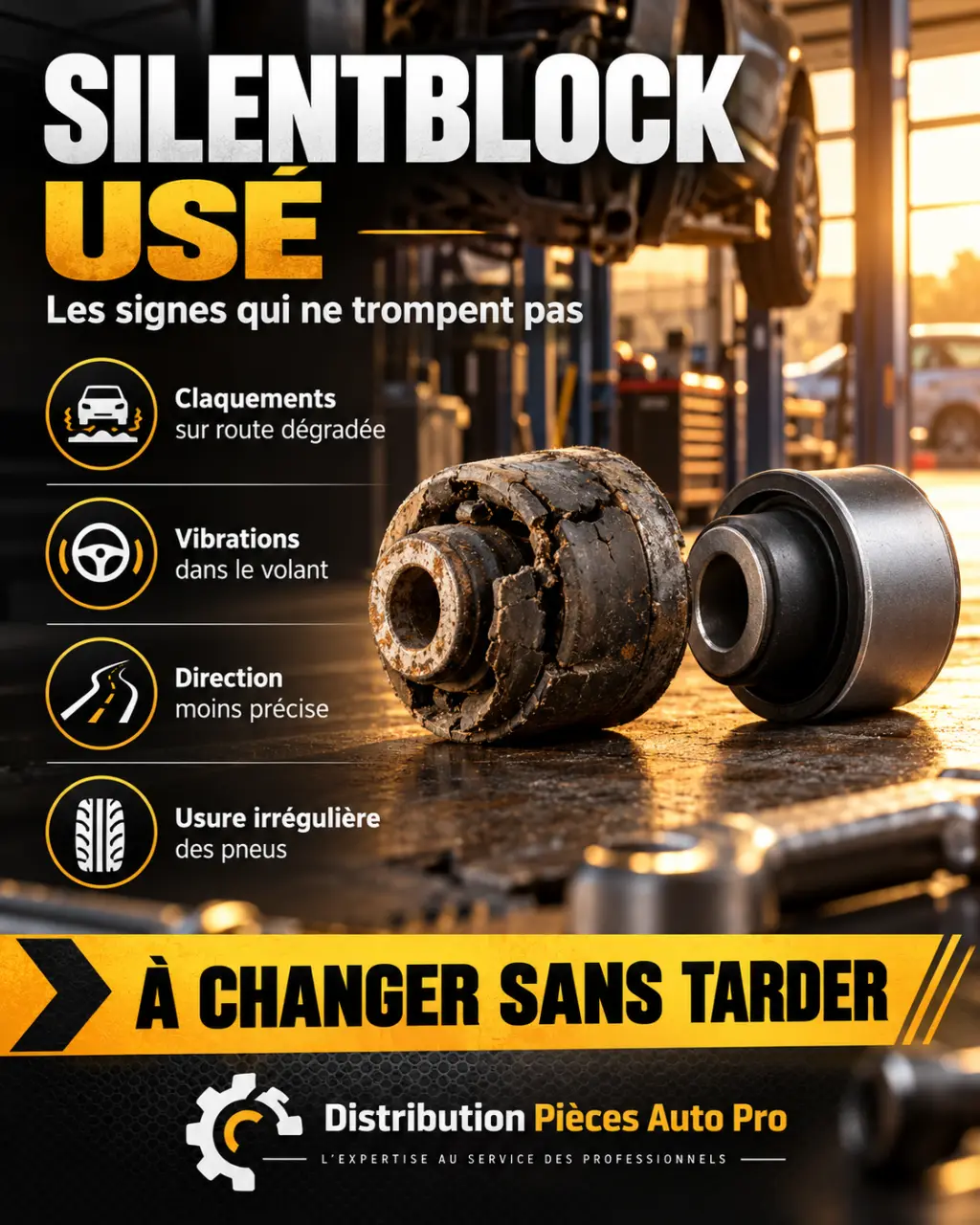 Silentblock usé : les signes qui ne trompent pas et le moment de changer