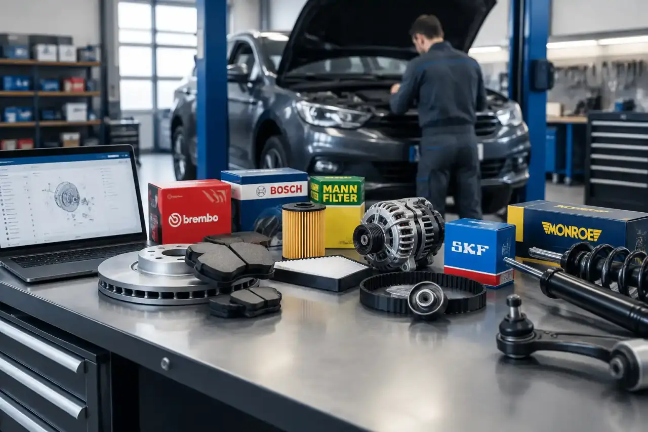 Mécanicien préparant des pièces automobiles dans un atelier professionnel